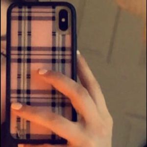 Iphone X Wildflower Pink Plaid Phone Case